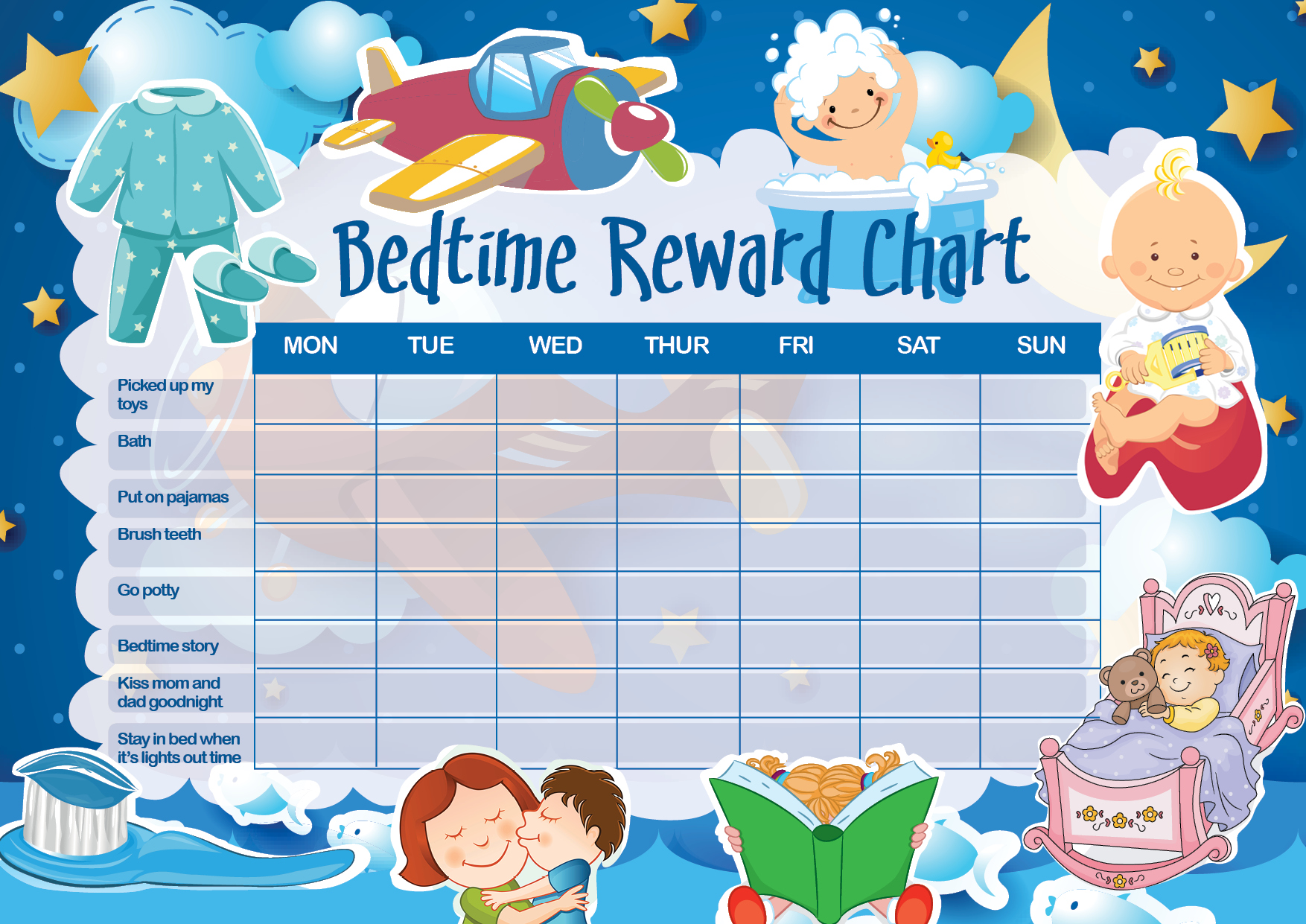 Bedtime Sticker Chart Printables